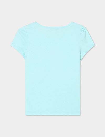 Ensemble pyjama short 2 pièces coton bleu turquoise fille