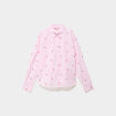 Chemise manches longues brod&eacute;e rose femme