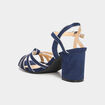 Sandales &agrave; talons effet su&eacute;dine bleu marine femme