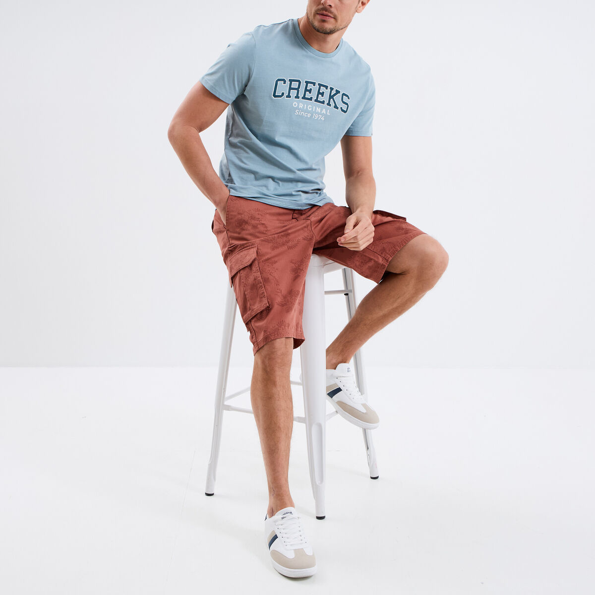 T-shirt manches courtes coton gris homme