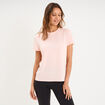 T-shirt de sport droit manches courtes orange fluo femme