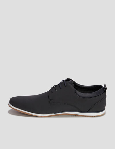 Derbies texturées à lacets noir homme