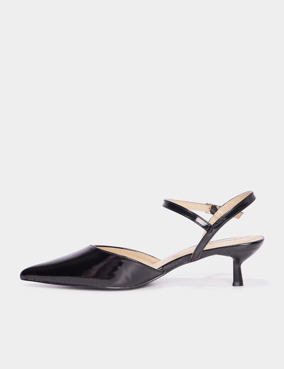 Escarpins vernis kitten heels noir femme