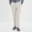 Pantalon chino droit lin mélangé gris clair homme