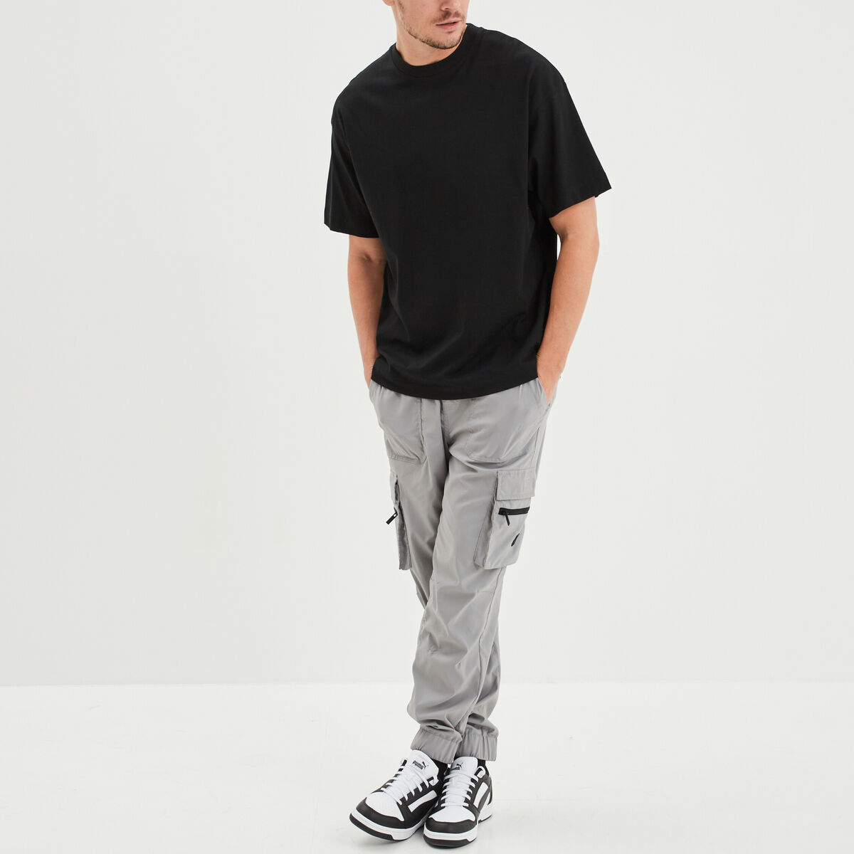 T-shirt oversize manches courtes Liberto noir homme