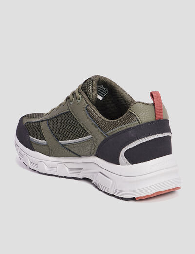 Baskets running mémoire forme Skechers vert kaki homme