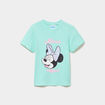 T-shirt coton manches courtes Minnie vert clair fille
