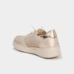 Tennis basses &agrave; lacets pied large sable femme
