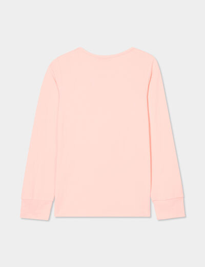 Ensemble pyjama pantalon 2 pièces rose poudrée fille
