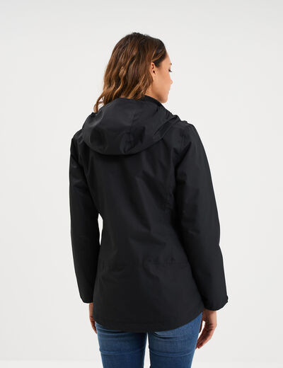 Parka 3-en-1 chaude et imperm&eacute;able noir femme