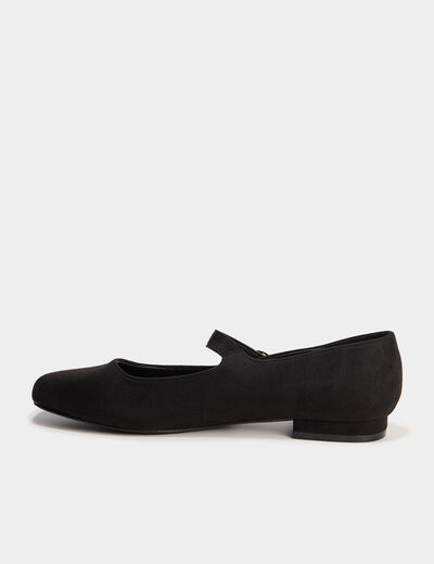 Ballerines bouts carrés noir femme