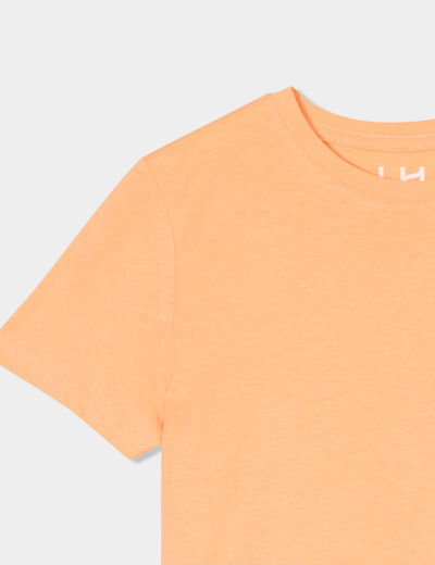 T-shirt en coton manches courtes rose saumon garçon