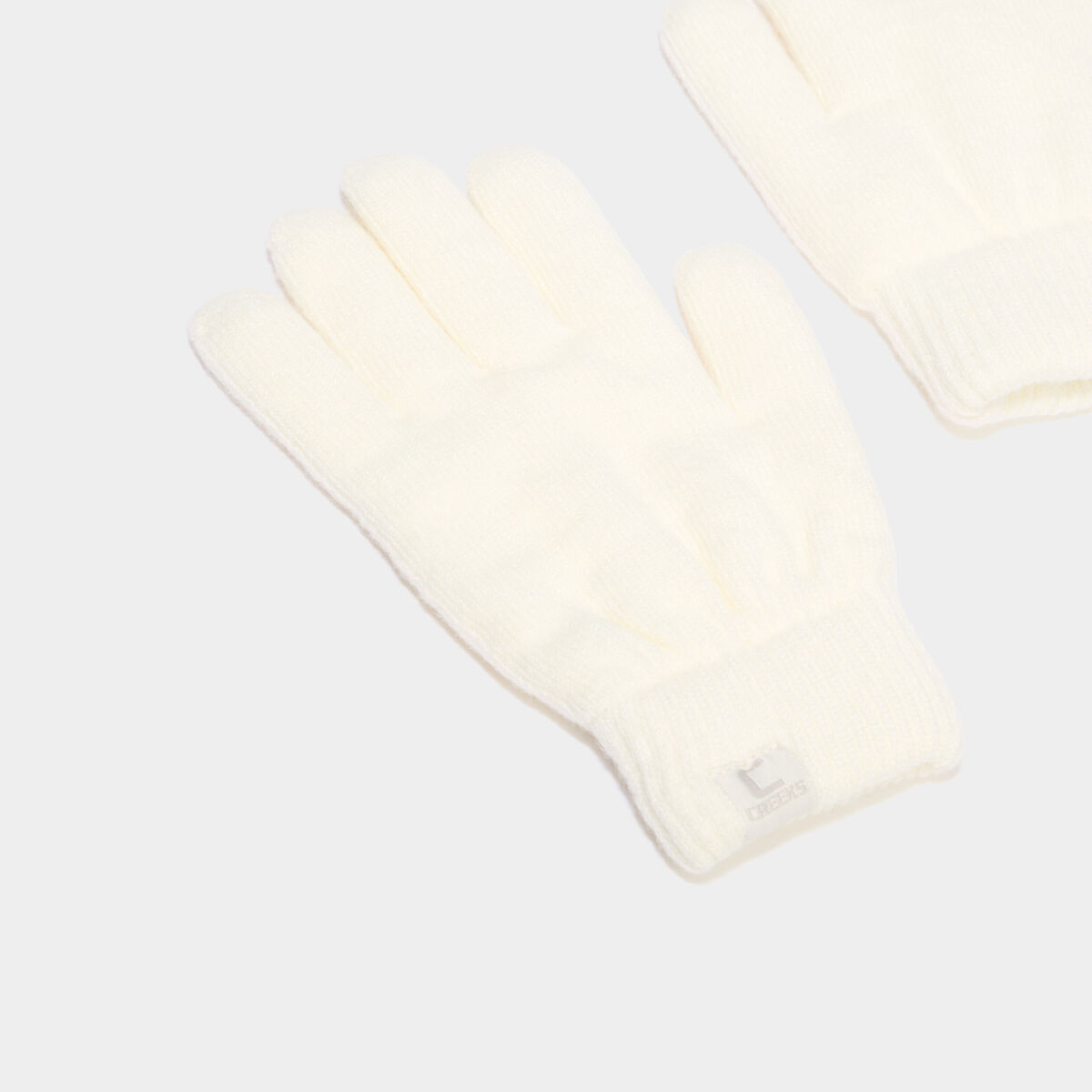 Gants doubl&eacute;s tricot ivoire femme