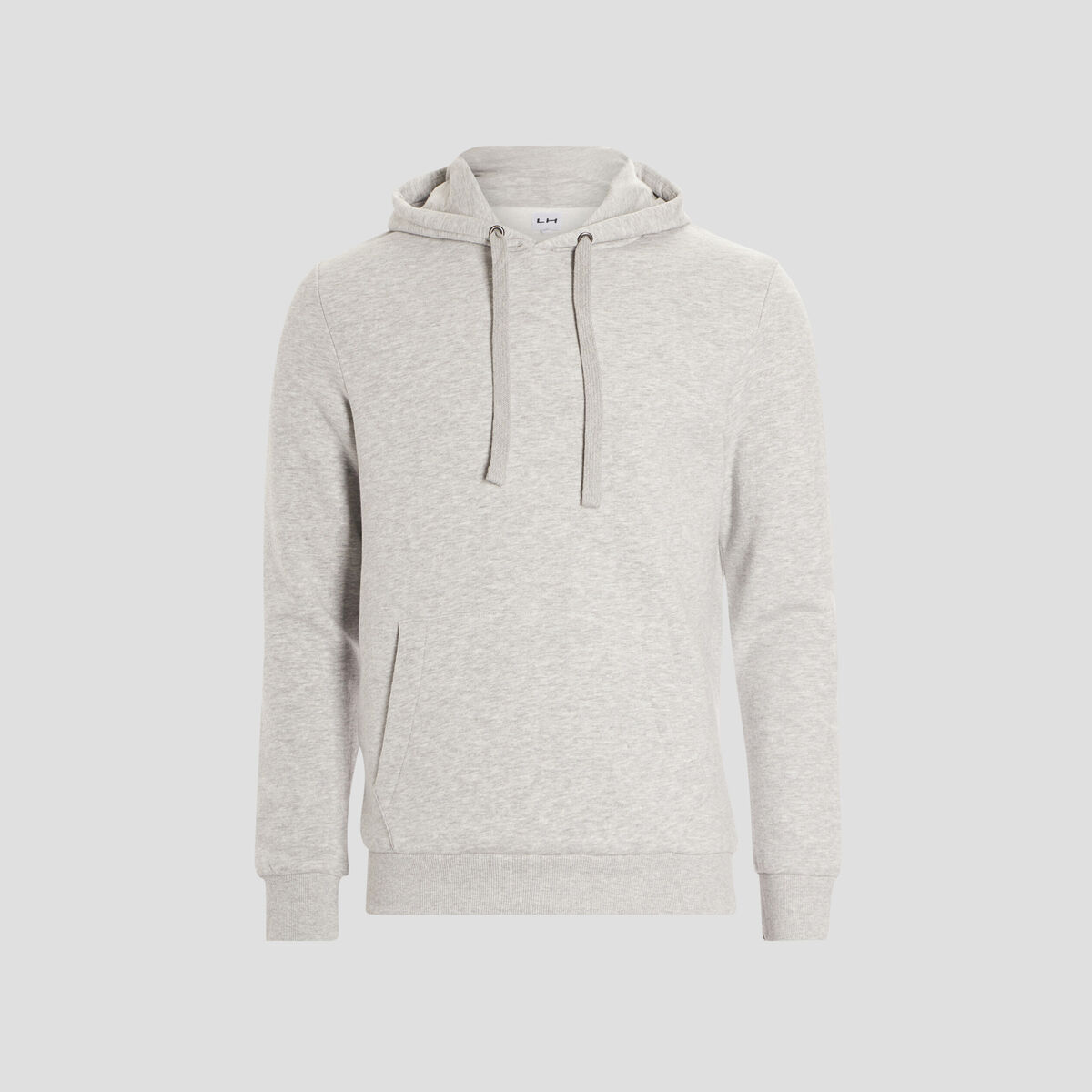 Sweat molleton à capuche hoodie gris clair homme
