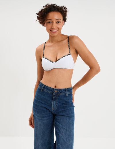 Soutien-gorge triangle padd&eacute; blanc femme