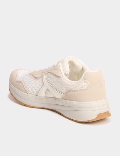 Baskets running de sport &agrave; lacets sable homme