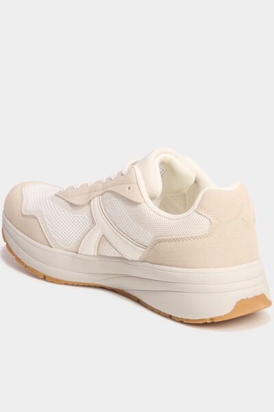 Baskets running de sport &agrave; lacets sable homme
