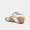 Sandales compensées perforées en cuir blanc femme