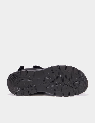 Sandales &agrave; scratchs avec bout rond noir homme