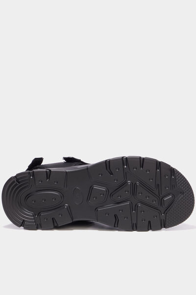 Sandales &agrave; scratchs avec bout rond noir homme