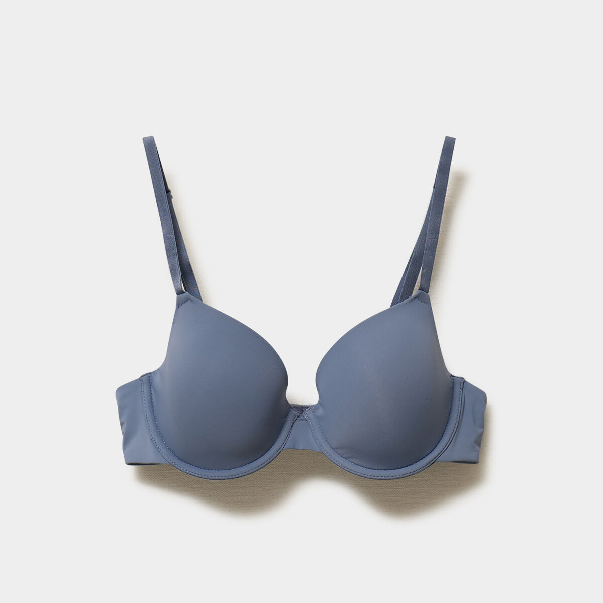 Soutien-gorge corbeille padd&eacute; microfibre bleu gris femme