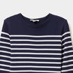 T-shirt marini&egrave;re coton manches longues bleu marine gar&ccedil;on