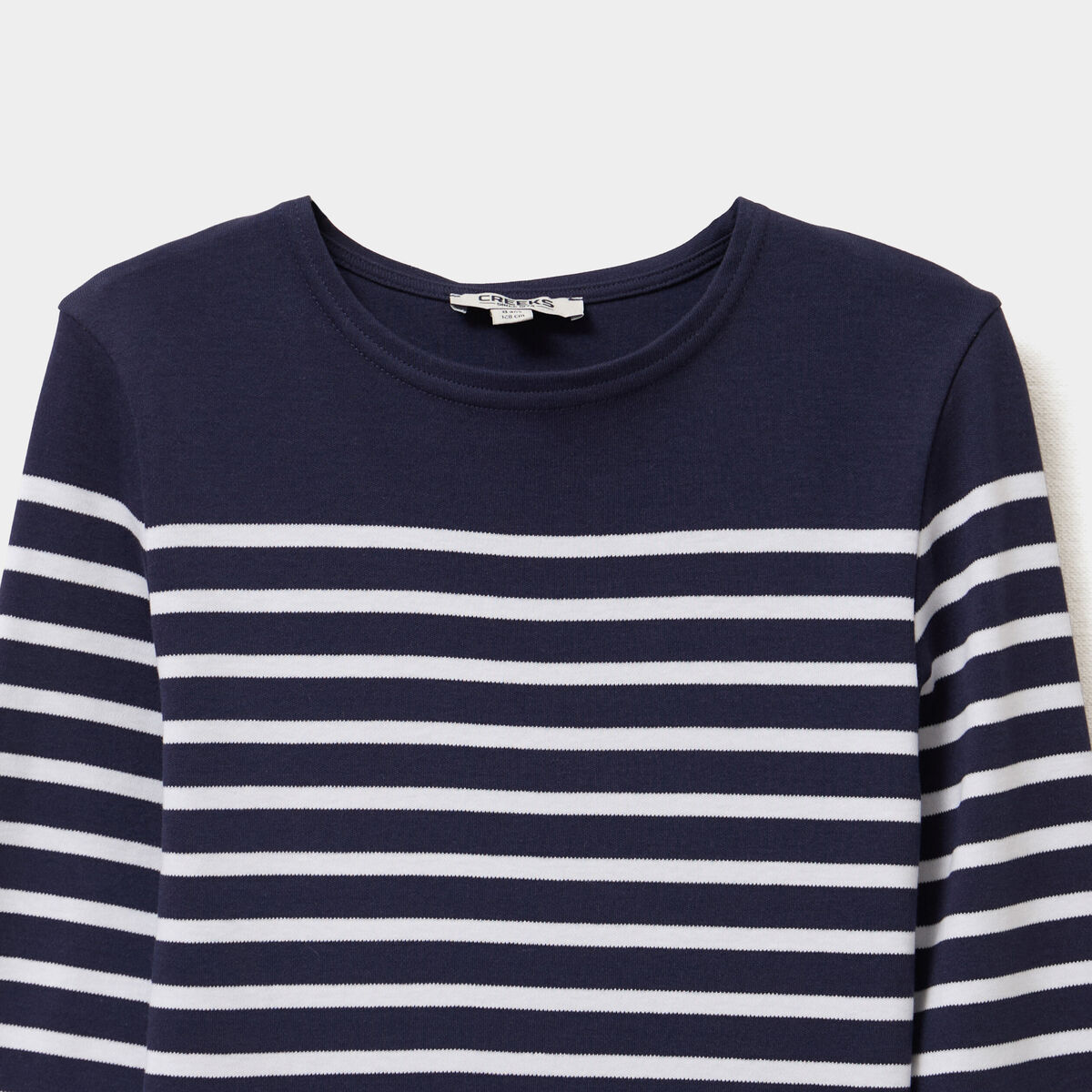 T-shirt marini&egrave;re coton manches longues bleu marine gar&ccedil;on