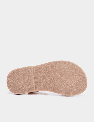 Sandales avec perles en cuir Creeks rose fille