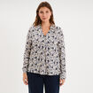 Blouse fluide manches 3/4 ecru femme grande taille