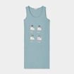 Chemise de nuit sans manches coton bleu gris femme