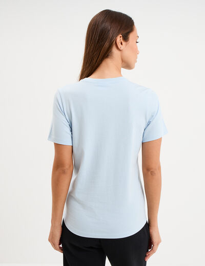 T-shirt manches courtes coton Champion bleu ciel femme