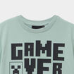 T-shirt manches courtes coton Minecraft vert kaki gar&ccedil;on