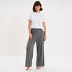 Bas de pyjama large c&ocirc;tel&eacute; long gris fonc&eacute; femme