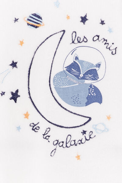 Dors-bien manches longues velours bleu marine bébé