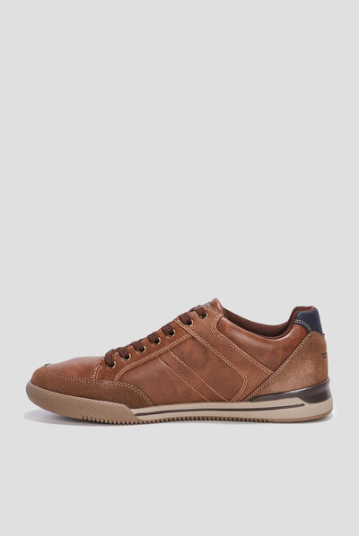 Sneakers plates Trappeur marron homme