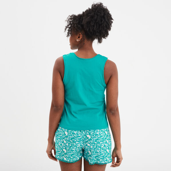 Ensemble pyjama 2 pièces vert femme