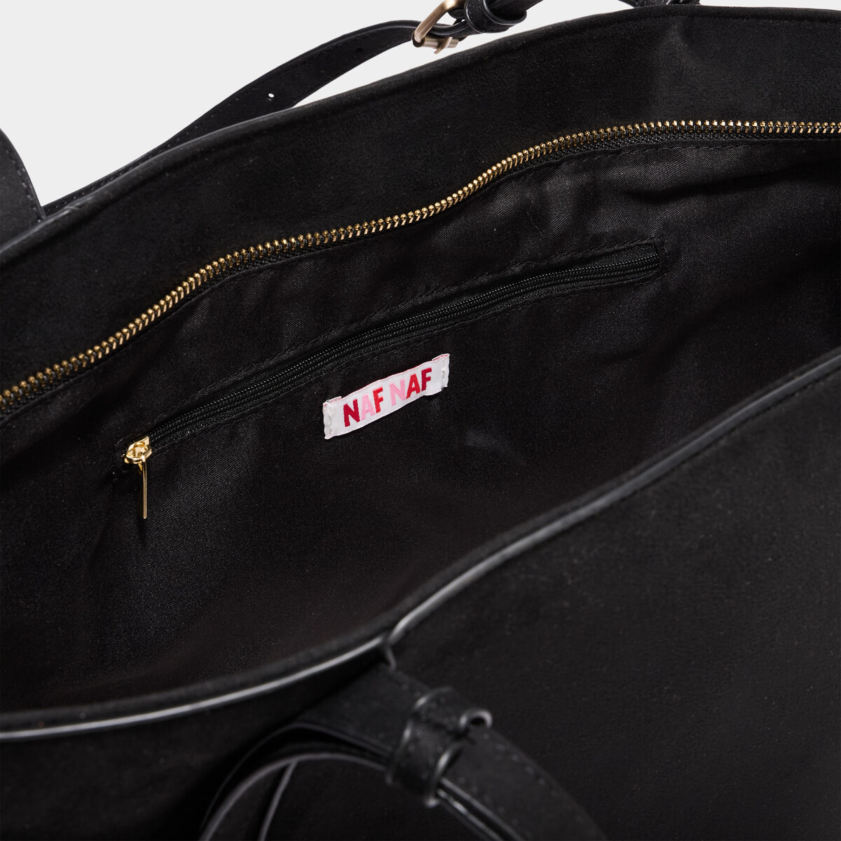 Sac cabas grand format zipp&eacute; noir femme
