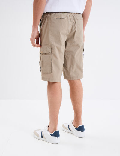 Bermuda cargo droit coton majoritaire taupe homme