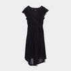 Robe longueur genou dentelle &eacute;vas&eacute;e noir femme
