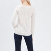 Pull col V manches longues rose clair femme