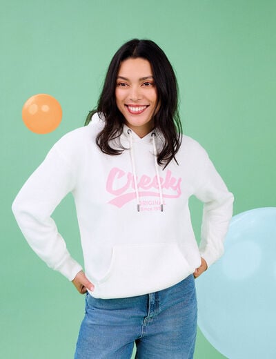 Sweat à capuche hoodie Creeks ecru femme