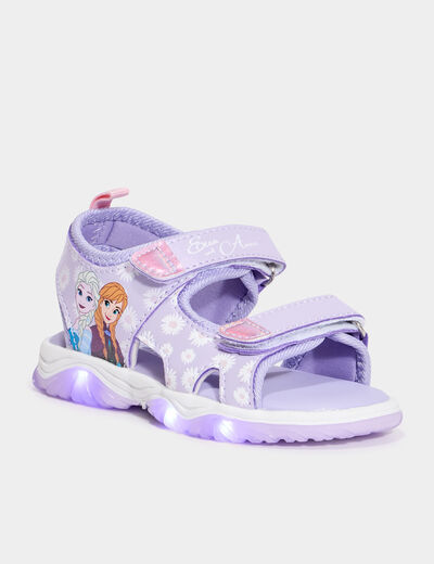 Sandales semelle lumineuse Reine neiges violet fille