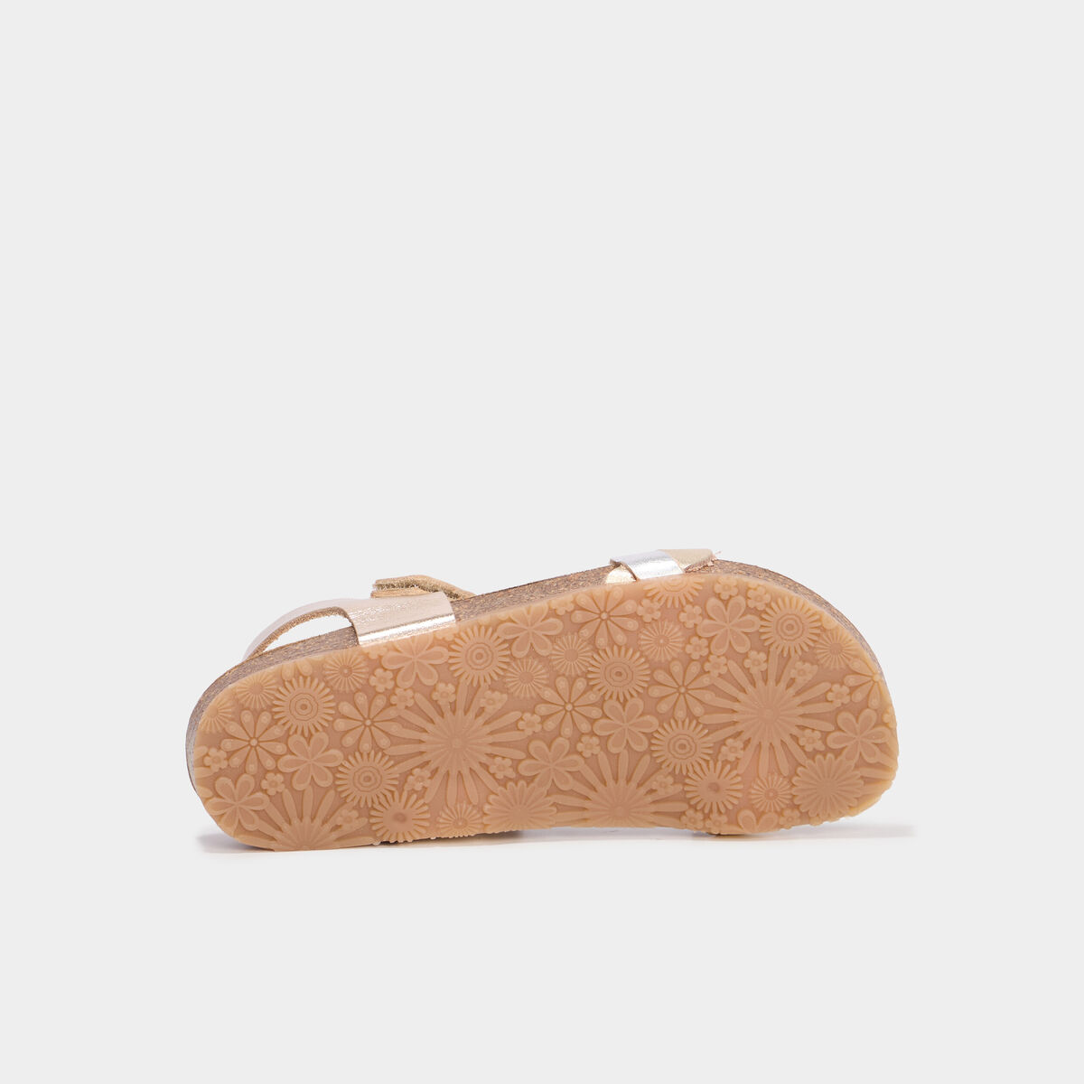 Sandales brides tressées en cuir jaune or fille