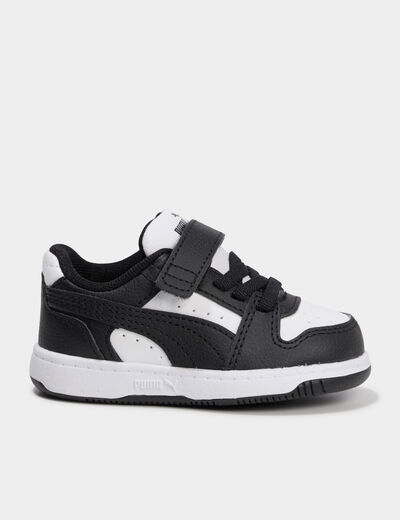 Baskets &agrave; scratchs Puma Rebound Slam noir b&eacute;b&eacute; gar&ccedil;on