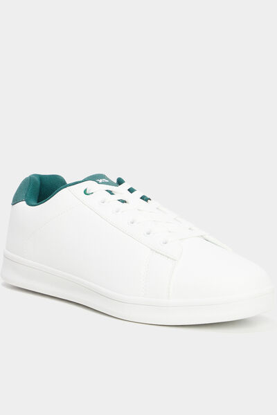 Baskets &agrave; lacets vert homme