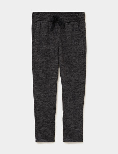 Pantalon jogging 7/8&egrave;me gris fonc&eacute; femme