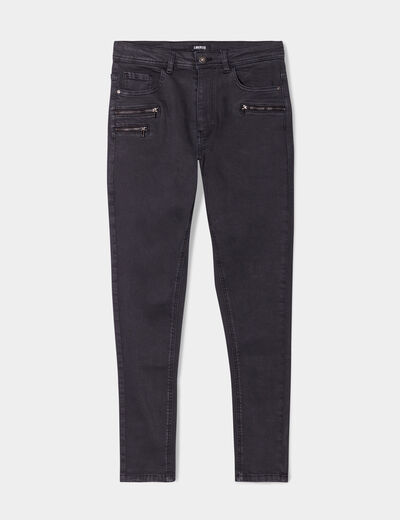 Jeans skinny 7/8ème coton Liberto noir femme