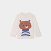 Pull col rond manches longues coton beige bébé garçon