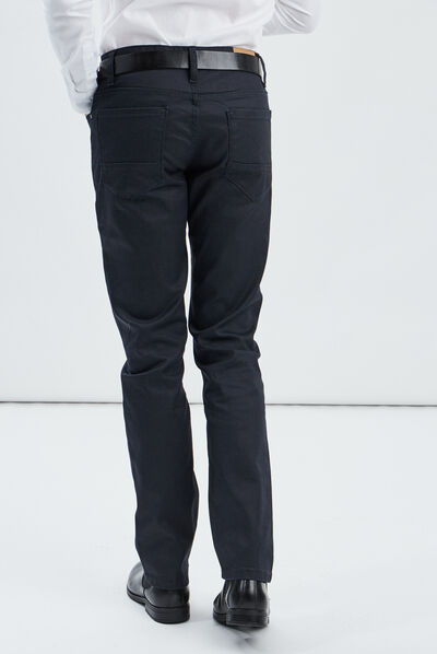 Pantalon droit Creeks denim brut enduit homme
