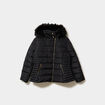 Doudoune d&eacute;perlante &agrave; capuche noir femme grande taille